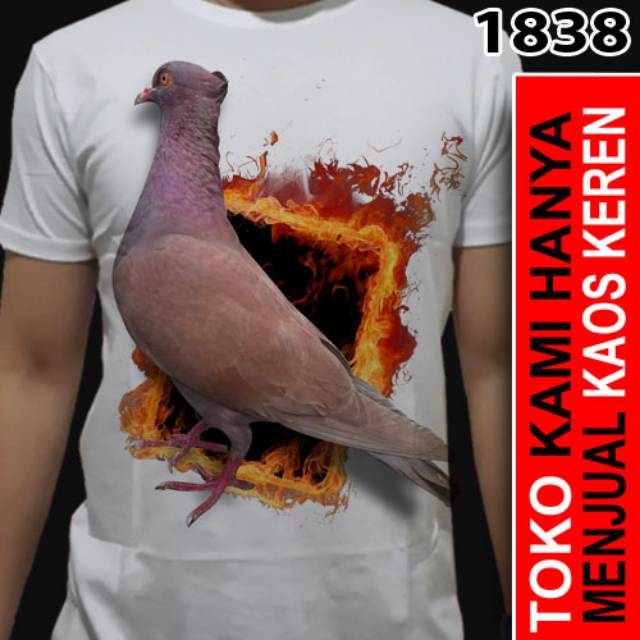 Kaos 3d Burung Merpati Dara Aduan 3 Shopee Indonesia