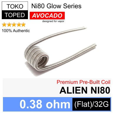 Authentic Avocado ALIEN NI80 Coil 0.38 ohm | Glow Series rda rdta rta