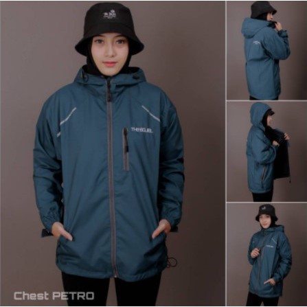 jaket parasut / jaket wanita / outwear wanita /jaket waterproof / jaket gunung / jaket outdoor terbaru-CHEST PETRO