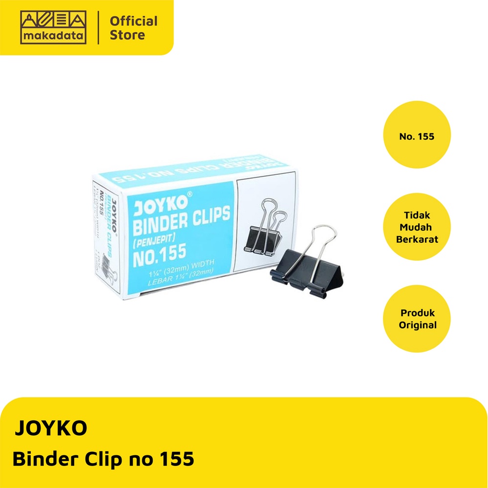 

BINDER CLIP / KLIP KERTAS JOYKO 32MM NO.155 MURAH