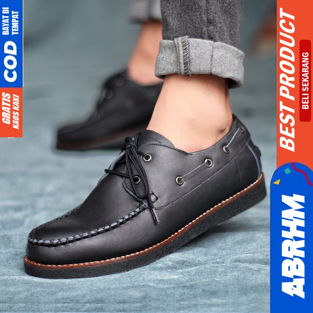 ABRHM X DIVAS Sepatu Kasual Pria Sepatu Kerja Kantor Semi Formal Kuliah Sepatu Pria Casual kulit asli Cowok / Cowo Keren Oxford Original Murah Terlaris