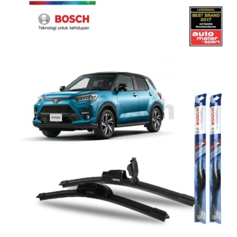 sepasang wiper bosch frameles Toyota raize