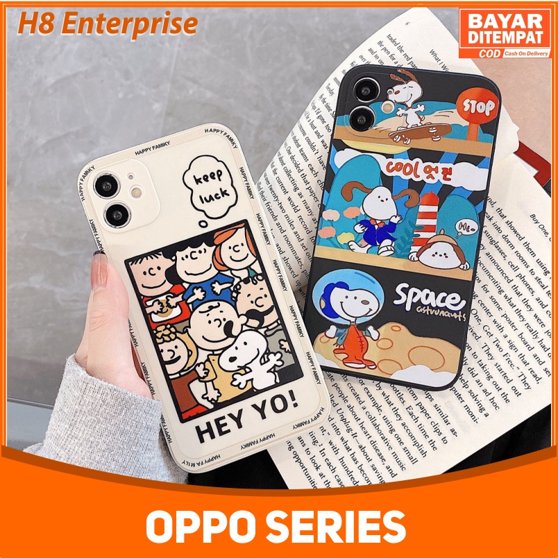 Casing Liquid Snoopy Space Oppo A16 A16S A54 4G Case Softcase TPU Dove With pelindung kamera