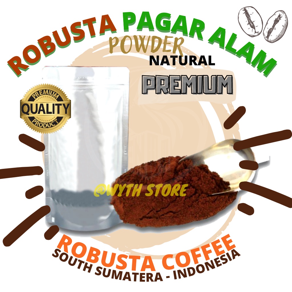 Jual COFFEE POWDER Robusta PAGAR ALAM PREMIUM 250 GR ASLI SUMATERA