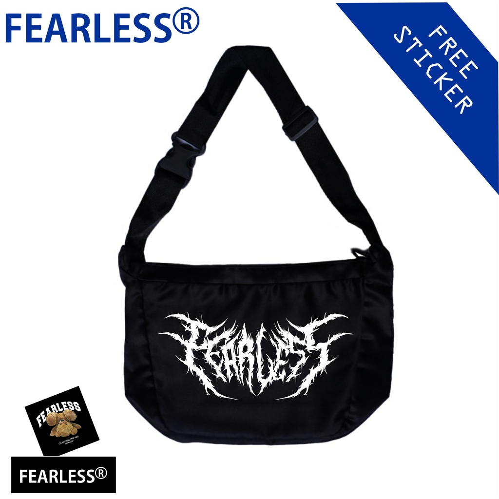 Slingbag Fearless - Metal Font - Tas Selempang Pria Wanita