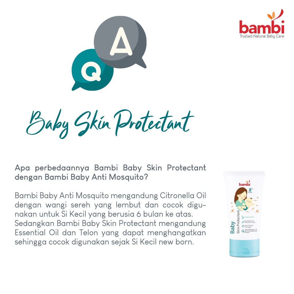 BAMBI Baby Skin Protectant With Essential Oil 50mL - Lotion Bayi Anti Nyamuk