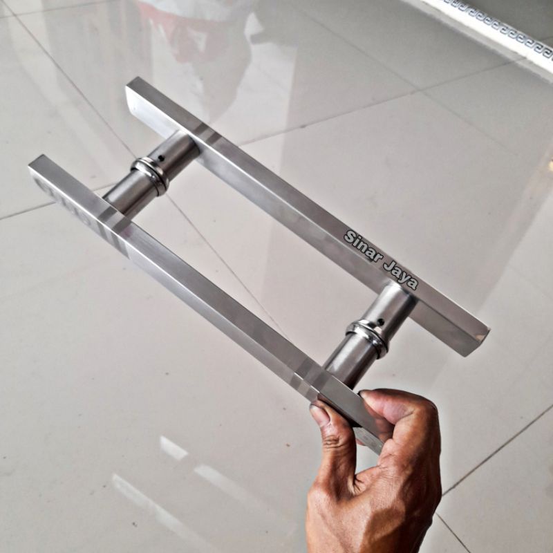 handle pintu baut tembus 45cm gagang tarikan pintu rumah pegangan pintu handle kaca aluminium