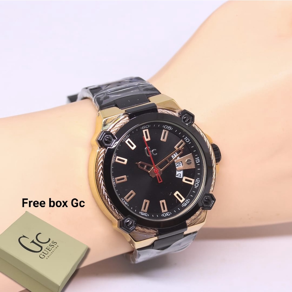 Jam Tangan Pria Fashion E41005V Tali Rantai Tanggal Aktif Free Box Exclusive &amp; Baterai