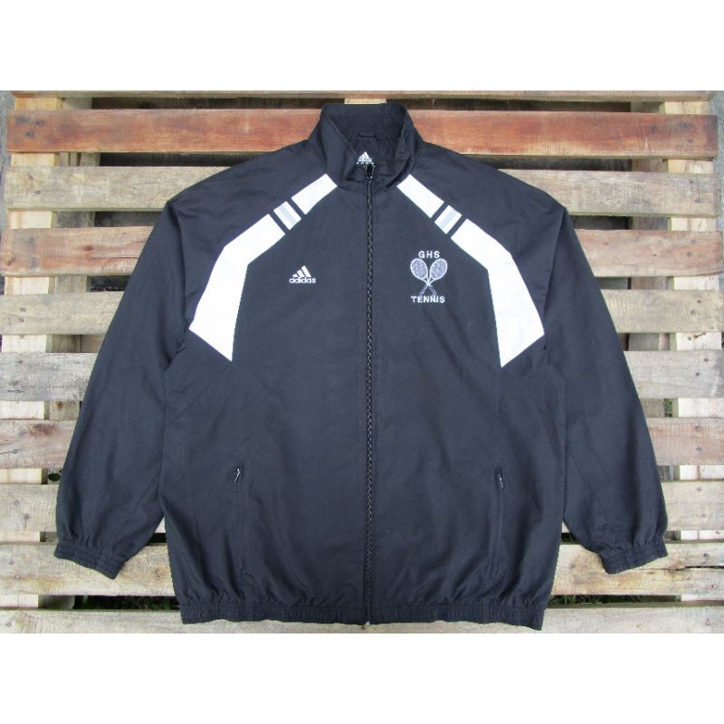 Jaket Winbreaker Vintage Motor Sport Olahraga Original Brand ADIDAS TENNIS Size XL Thrift
