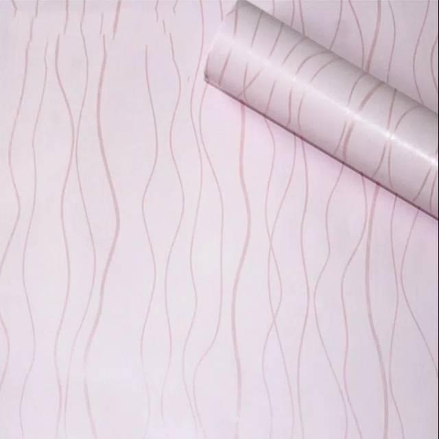 Wallpaper stiker motif wave pink salur