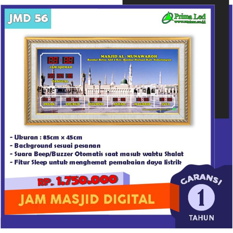 Jam Masjid Digital Jadwal Waktu Sholat Berkualitas