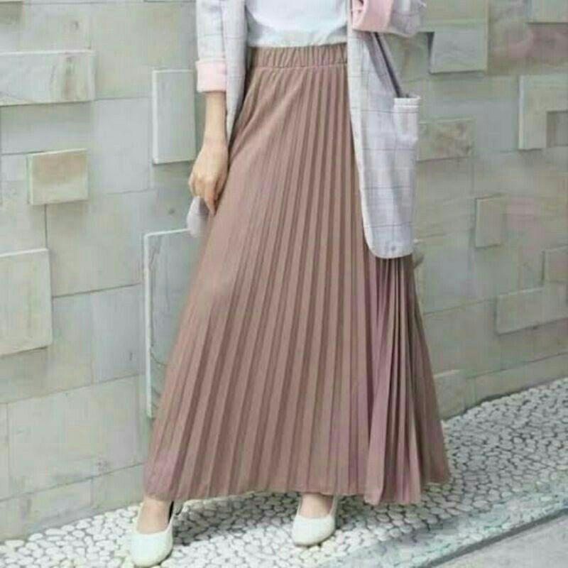 Rok Plisket PREMIUM AURA MAYUNG by AURA Jersey Hyget Lipatan Besar