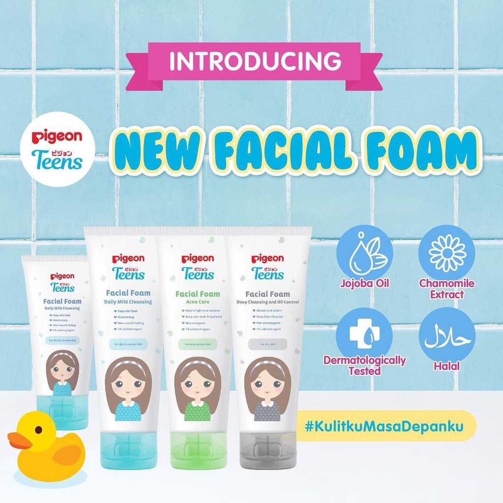 PIGEON Teens Facial Foam for All Skin Types / Acne Care Daily Mild Cleansing / Sabun Muka