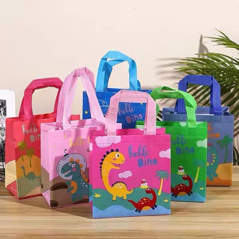 TAS SOUVENIR ULTAH ANAK LUCU GODDIE BAG ULTAH ANAK TEMA DINO| MERMAID| UNICORN/JUNGLE