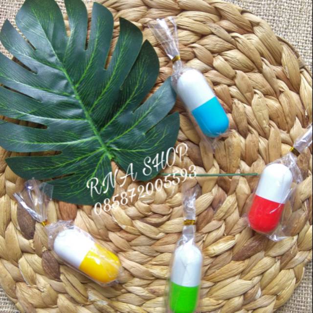 

Souvenir 100pcs Pulpen Kapsul Obat Kemasan Plastik