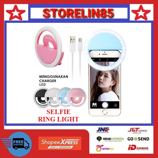 Jakarta ~ Lamp Light RingSelfie Flashlight LED Camera Handphone Ring Light Charger