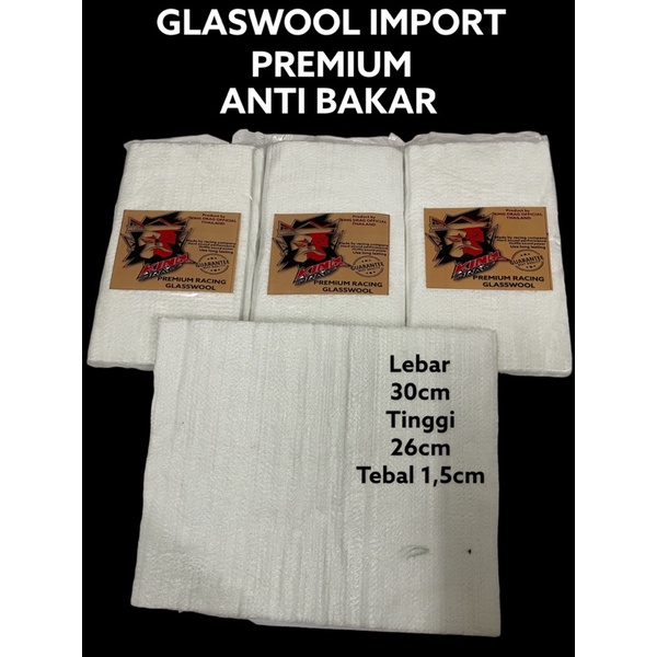 PREMIUM GLASSWOOL KING DRAG THAILAND IMPORT 30cmx26cmx1,5cm Gasbul Knalpot Anti Bakar Gaswool