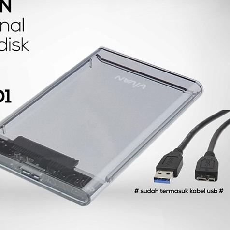 ❆ Vivan VSHD1 - Transparent 2.5 Inch SATA USB 3.0 External Hard Driver - VSHD1 ◘