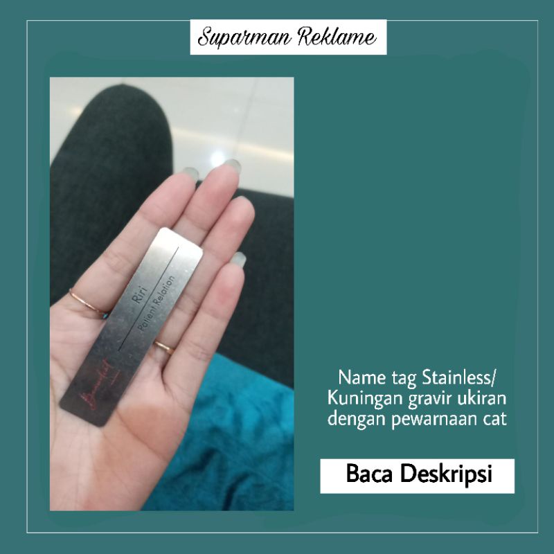 [CUSTOM] Name tag/ Nama Dada magnet/peniti Stainless/ Kuningan