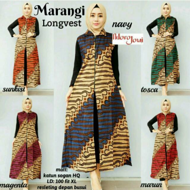 Marangi longvest cardigan batik murah cardigan motif parang batik modern kebaya modern cardi batik