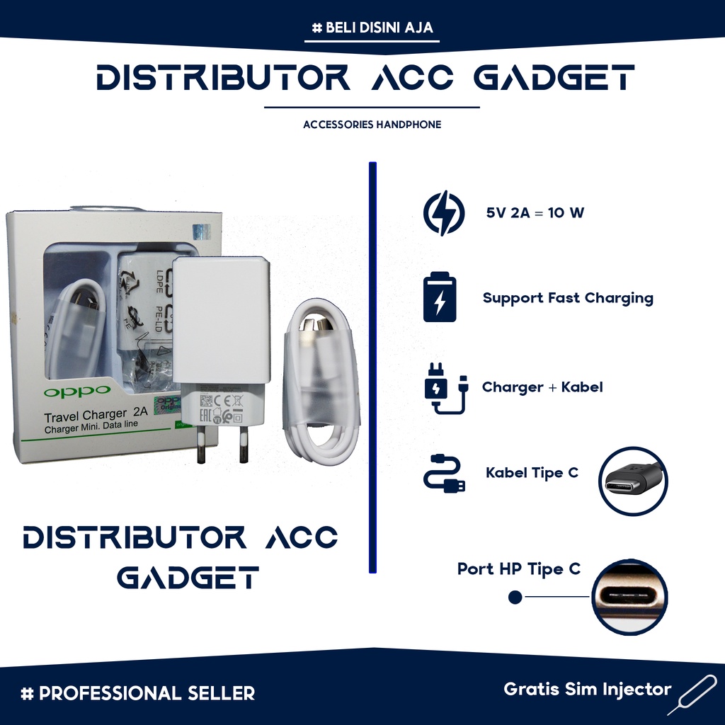Charger Oppo Tipe C Fast Charging 5V 2A Original Casan Oppo Type C