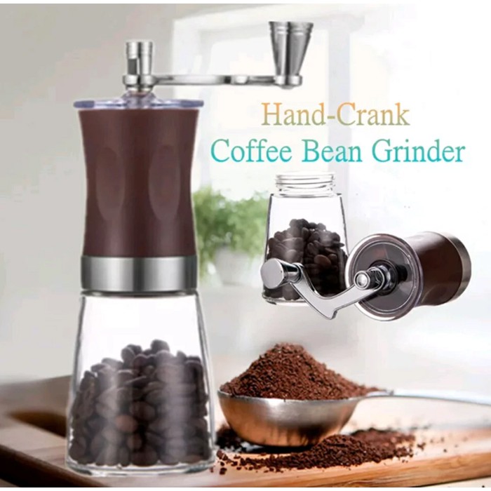 Penggiling Biji Kopi Manual ( Kaca ) / Manual Hand Grinder Coffee