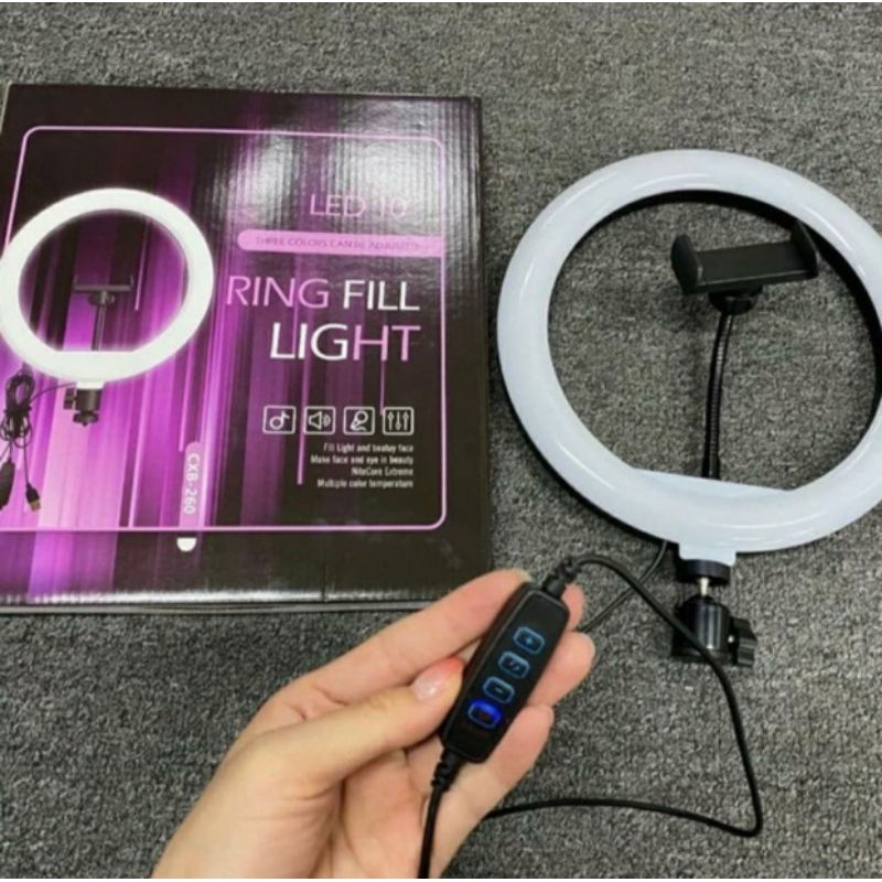 Tripod Lampu Ring Light LED 26cm + Tripod 2.1 meter Selfie Vlogger