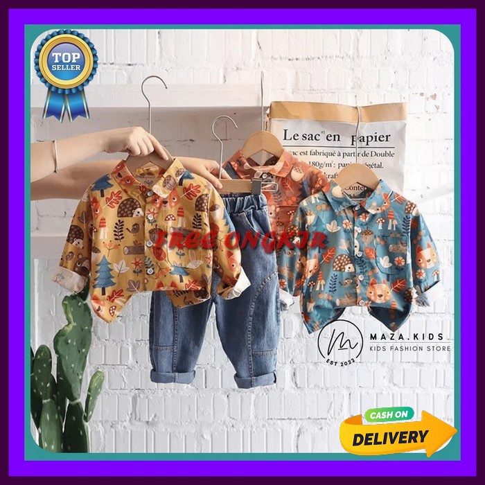 Set Anak Keren Stelan Balita Kekinian Setelan Anak Laki-Laki Baju Celana Anak Ori Baju Stelan Baby B