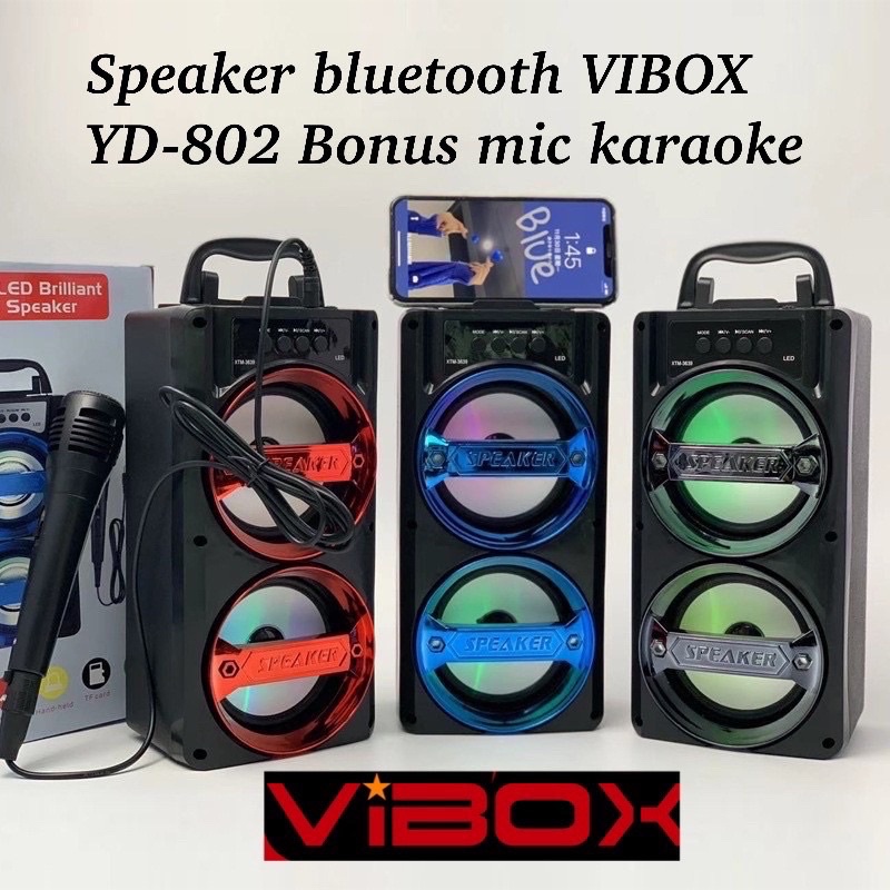 PROMO SPEAKER BLUETOOTH VIBOX YD-802 BONUS MIC KARAOKE