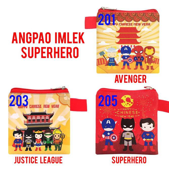 

New Arrival Dompet Pouch Angpao Imlek Superhero Chinese New Year Super Hero Sincia - Imlek Superhero