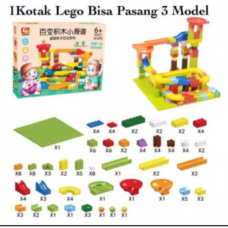 Mainan Lego Seluncur Bola 3 Model Marble Run