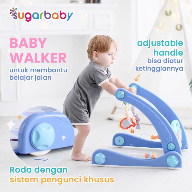 Sugar Baby 2in1 Baby Walker &amp; Playmat - Push Walker - Alat Bantu Jalan Anak