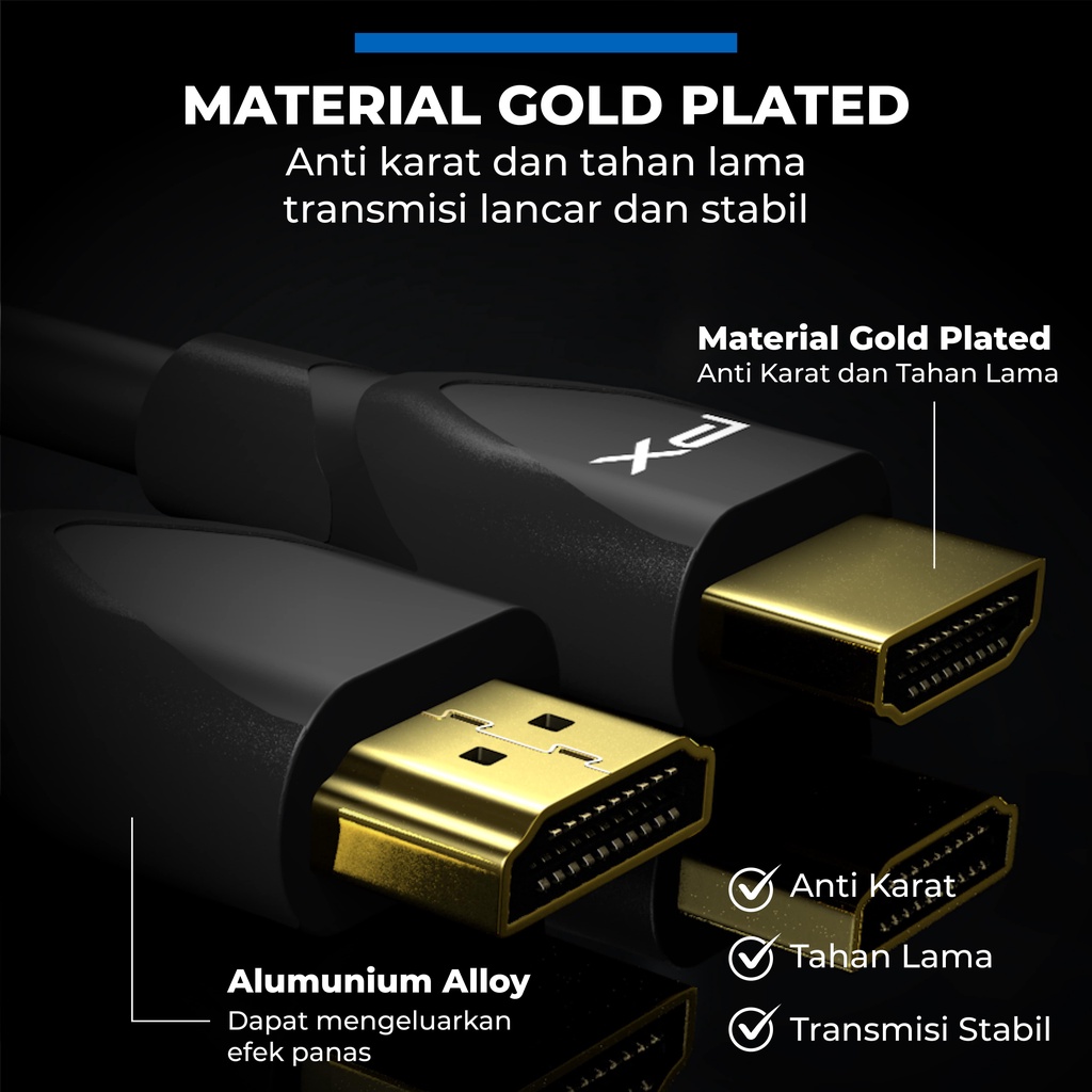 Kabel HDMI 8K Male To Male 2.1 High Speed HDR UHD 2 Meter PX HDMI-2S