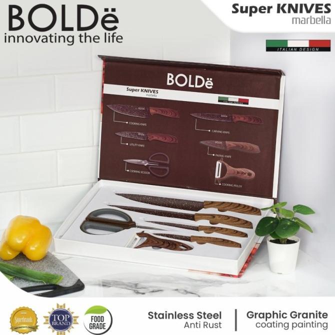 

PROMO Bolde Super Knives Pisau Gunting Peeler Marbella Set 6 pcs - Granite MURAH