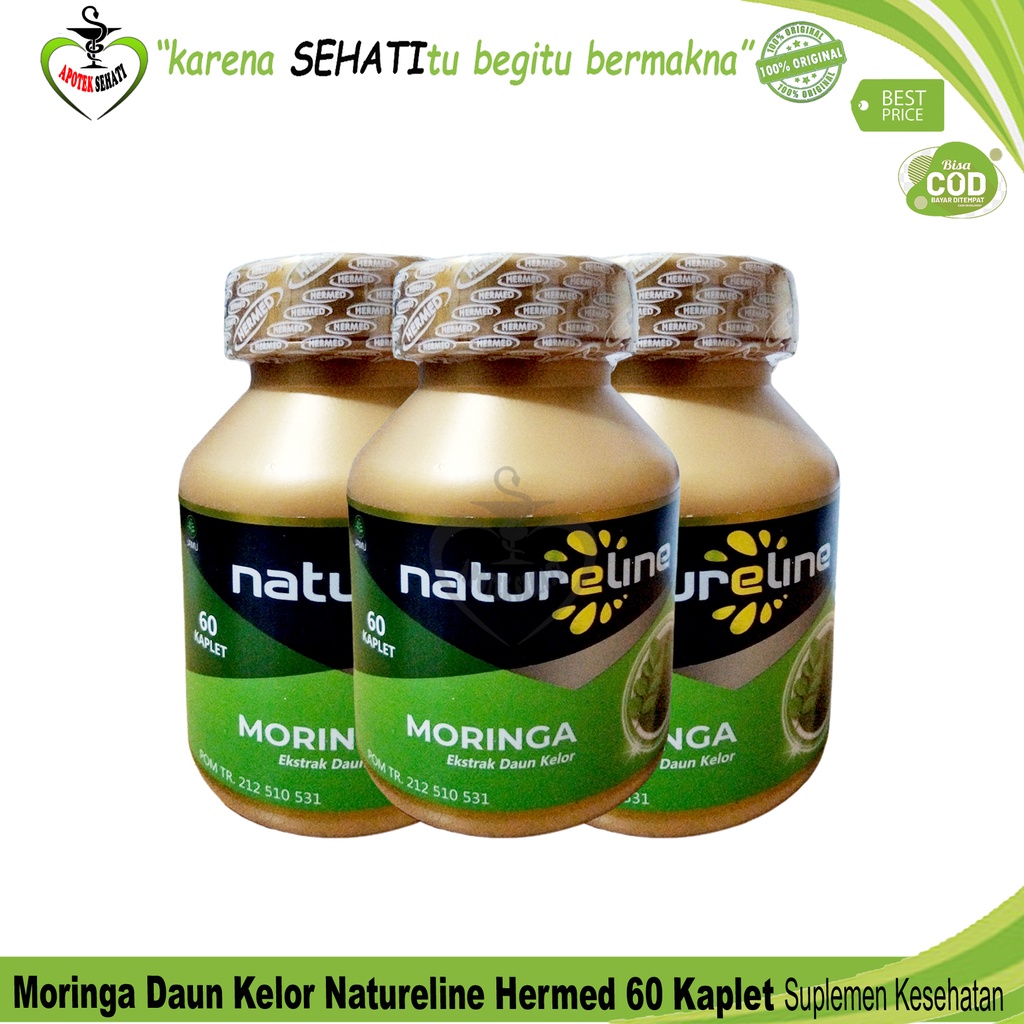Moringa Natureline Hermed 60 Kaplet Extrak Daun Kelor Suplemen Kesehatan