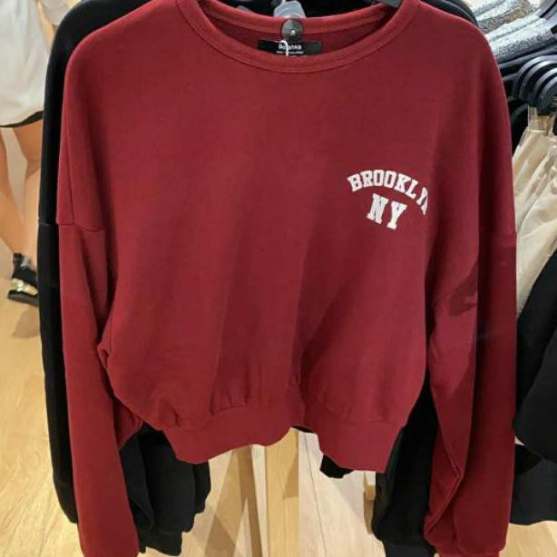 PAKAIAN WANITA - NY BROOKLYN MAROON - SWEATER WANITA - BAJU ATASAN - PAKAIAN TERLARIS