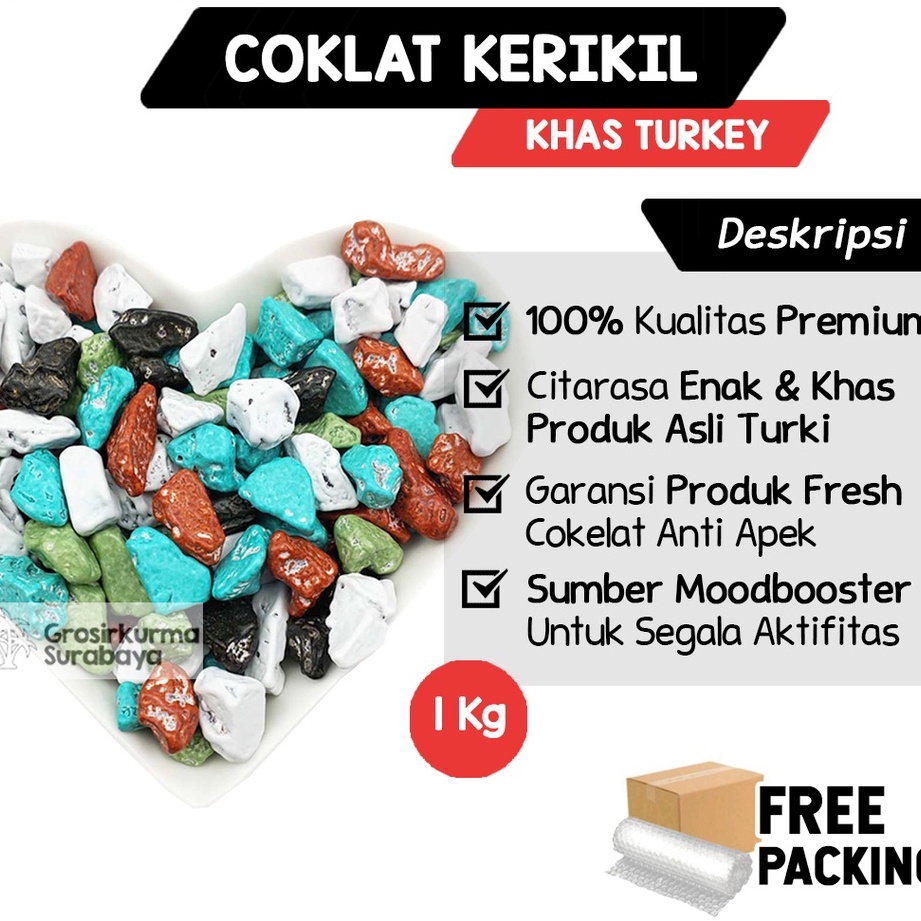 

Cokelat Kerikil Premium 1kg // Cokelat Batu Khas Turkey // Coklat Kerikil Untuk Moodbooster Lumer Dimulut