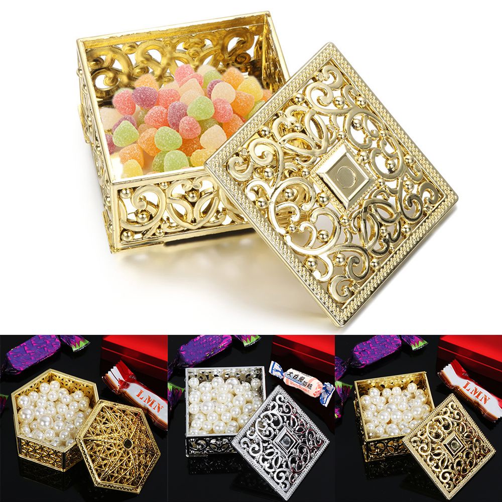 SUYOU Vintage Candy Box Wedding Trinket Organizer Jewelry Storage Hollow Souvenir Party Favor Retro Plastic Transparent/Multicolor