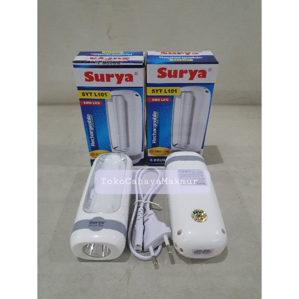 Lampu + Senter Emergency Rechargeable Surya SYT L101 / Senter Darurat