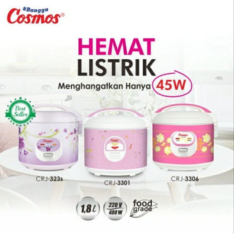 Rice Cooker Cosmos CRJ 3301 1,8 Liter 3 in 1 Magic Com Cosmos 3301 Penanak Nasi Cosmos CRJ-3301