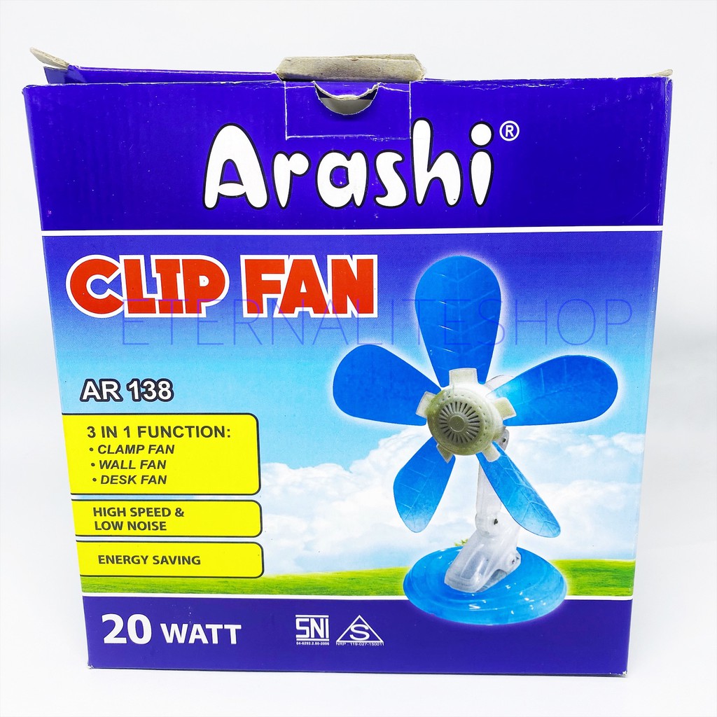 Kipas Angin Jepit Clip Fan 3in1 Arashi Clip Fan Kipas jepit