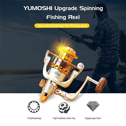 Reel Pancing Spinning YUMOSHI EF5000 12 Ball Bearing
