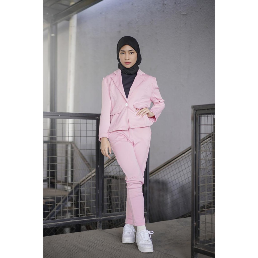 JANE COLLECTION || Marshmellow Blazer Formal Kerja Celana Panjang Cotton Candy Pants Warna Pastel