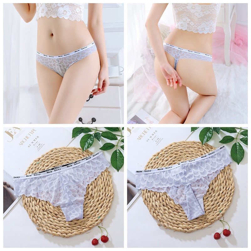 (COD) G Sting Wanita Seksi Renda Celana Dalam Bernapas Low Waist Thong 3C217-