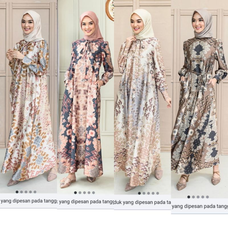 READY STOCK Ava Dress Wearing Klamby Gamis Wearingklamby Coastal Grey Sea Rose Garden Rose Endless S