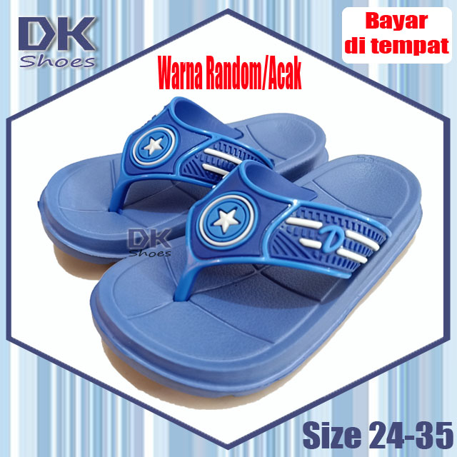 Sandal anak cowok Dua Kaki 24-35 / Sandal Jepit Santai Karakter Anak Laki / Sandal Karet /Sandal Sehari-hari Anak Laki