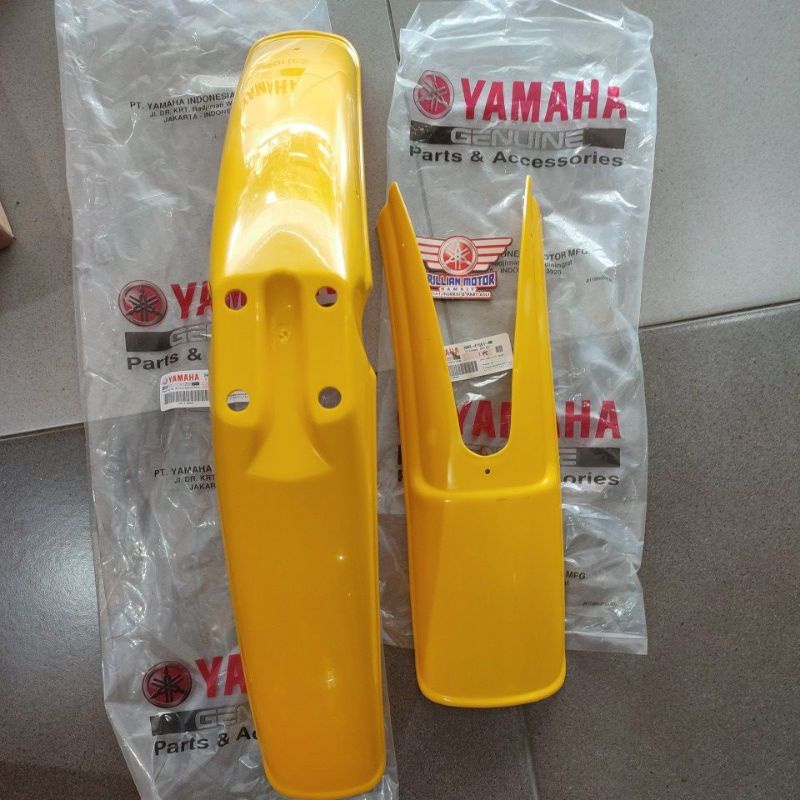 Spakbor Slebor Depan YT115 kuning satu set Original Yamaha