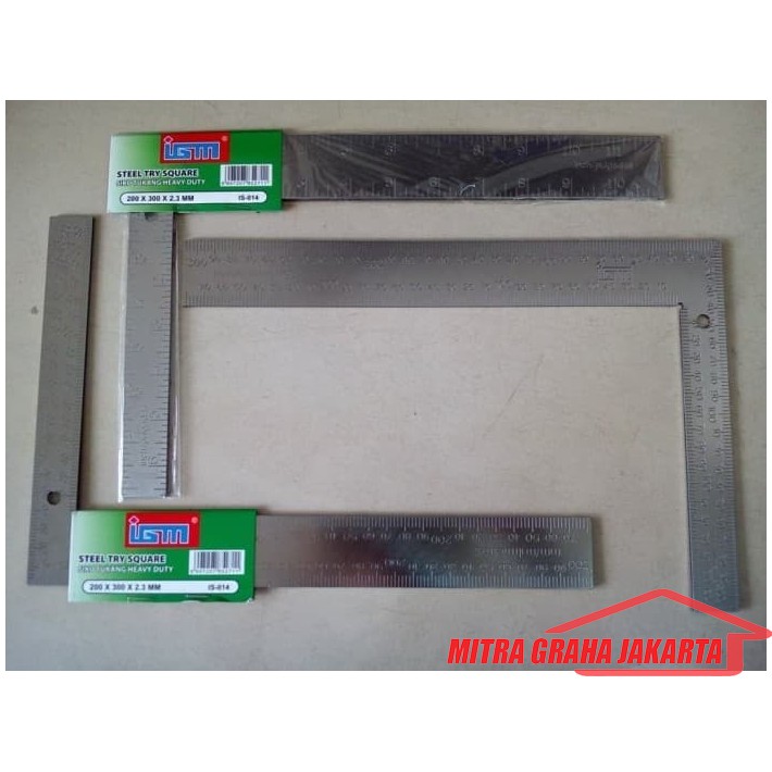 

Penggaris Siku Meter Heavy Duty Stainless IGM IS-014 200x300x2.3mm Siku Tukang Pengukur Sudut 8x12inch