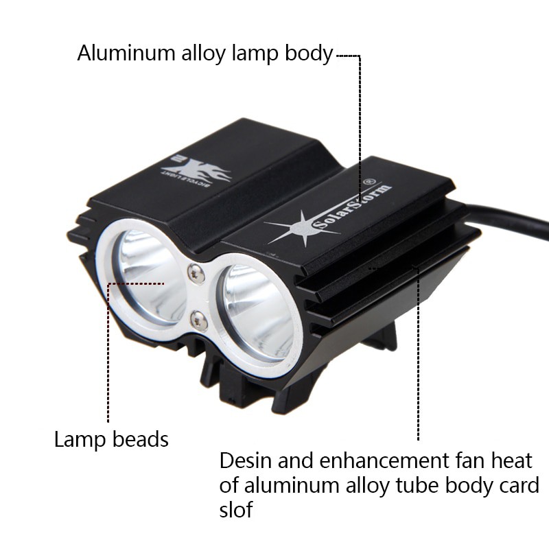 TaffLED Lampu Sepeda Owl X2 LED CREE XML-T6 7000 Lumens - USB Power - Black