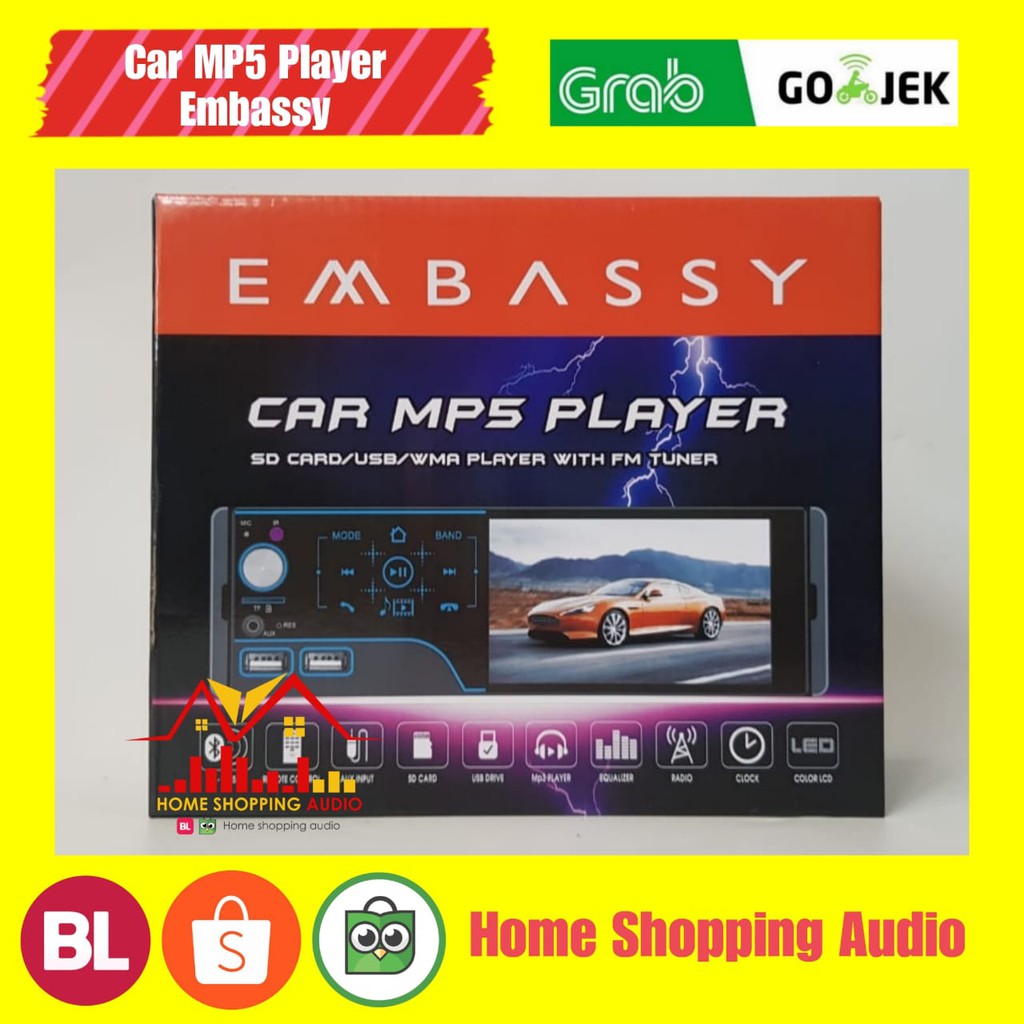 HEAD UNIT Single Din MP5 EMBASSY Tipe Gemini Car MP5 Player Embassy